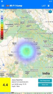 Jaipur Earthquake Map view